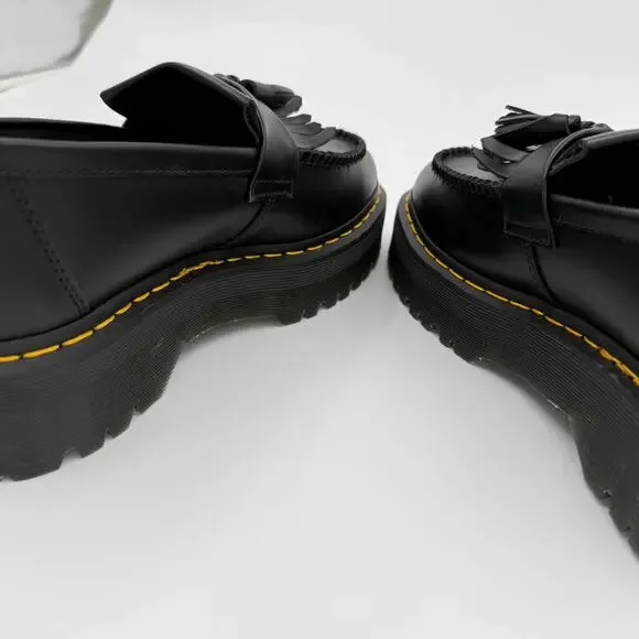 Dr. Martens Unisex Adrian Quad Black Leather Platform Loafers - Size 10 Men's - Picture 10 of 16